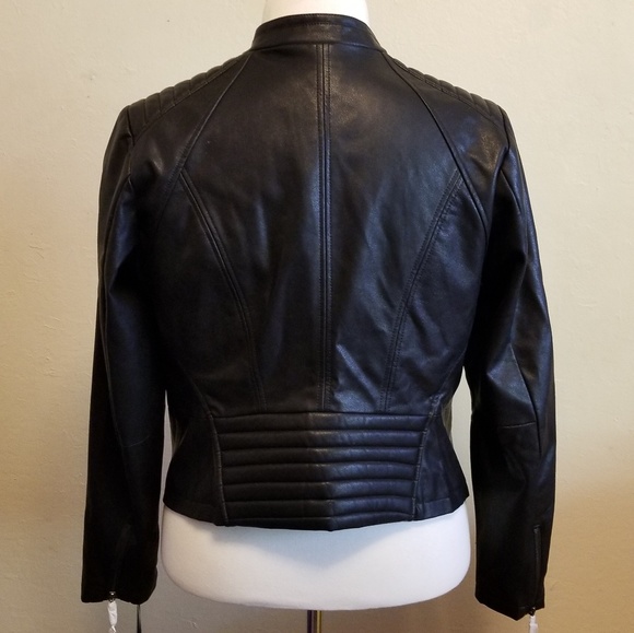 Pamela Dennis Faux Leather Moto Jacket 1X - Picture 3 of 8